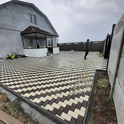 Тротуарная плитка Кирпичик Белый+ Коричневый 
