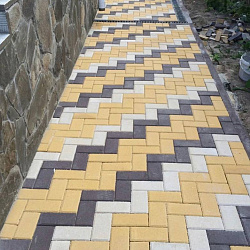 Тротуарная плитка Кирпичик Белый+ Желтый+ Коричневый 